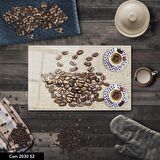 ANTİBAKTERİYEL CAM KESME TAHTASI | BASKILI KESİM TABLASI | 25x35 cm